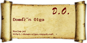 Domán Olga névjegykártya