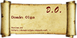 Domán Olga névjegykártya